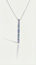 Rainbow - Sapphire, Iolite & London Blue Topaz Baguette Long Necklace