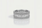 White Gold Channel Set Diamond Band with Round and Princess Cut Diamonds. — Levendi Jewellers