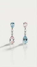Aquamarine & Morganite Drop Earrings