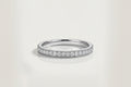 Wedding Band - Milgrain White Gold Micro Pave Channel Diamond