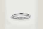 Wedding Band - Milgrain White Gold Micro Pave Channel Diamond — Levendi Jewellers