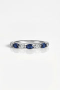 Wedding Band - White Gold Marquise Sapphire and Diamond.