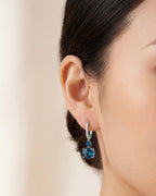London Blue Topaz & Diamonds Drop Earrings, view 2 — Levendi Jewellers
