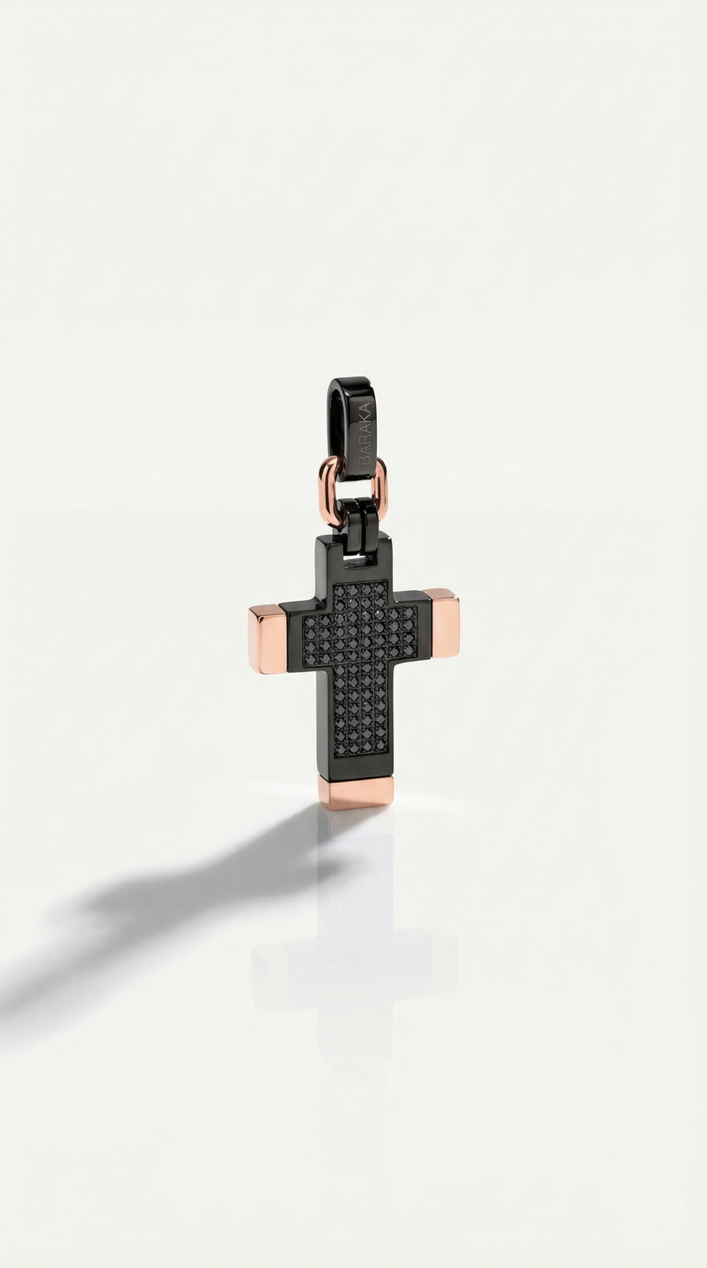 Baraka Prive Black Diamond & Rose Gold Cross — Levendi Jewellers