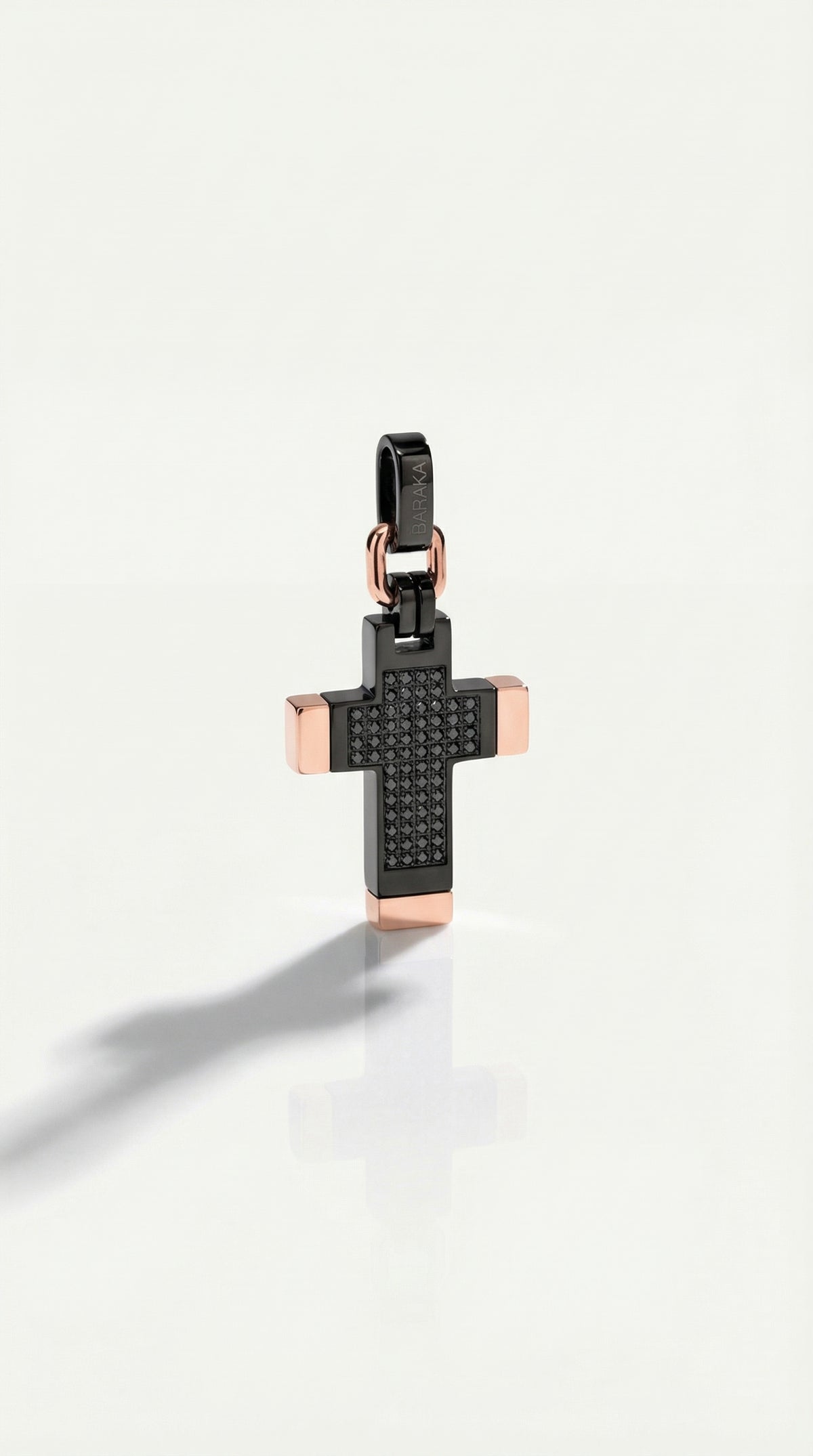 Baraka Prive Black Diamond & Rose Gold Cross — Levendi Jewellers