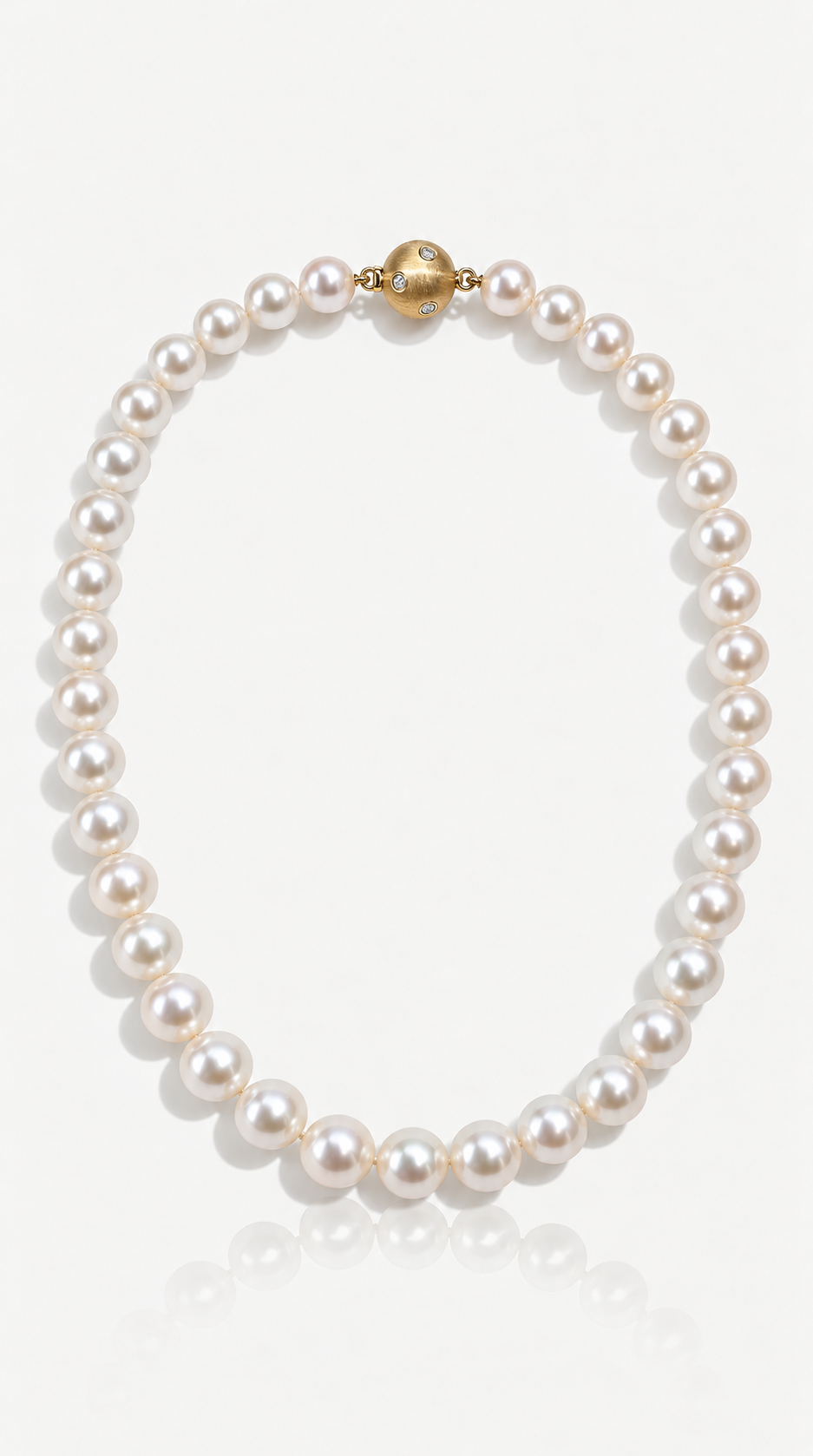 South Sea Pearl Strand Necklace, Graduated 9–12 mm – front view