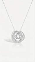White Gold Diamond Swirl Pendant