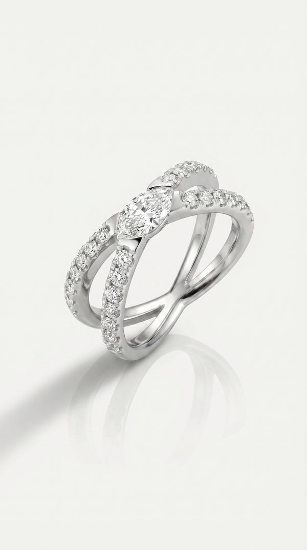 The Millennium - Marquise & Diamond Ring — Levendi Jewellers