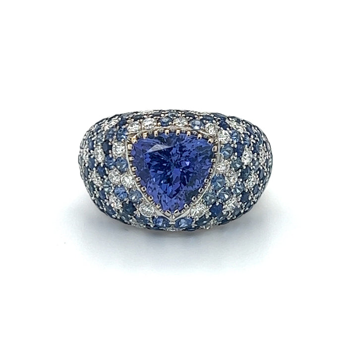 Tanzanite, Sapphire and Diamond Ring