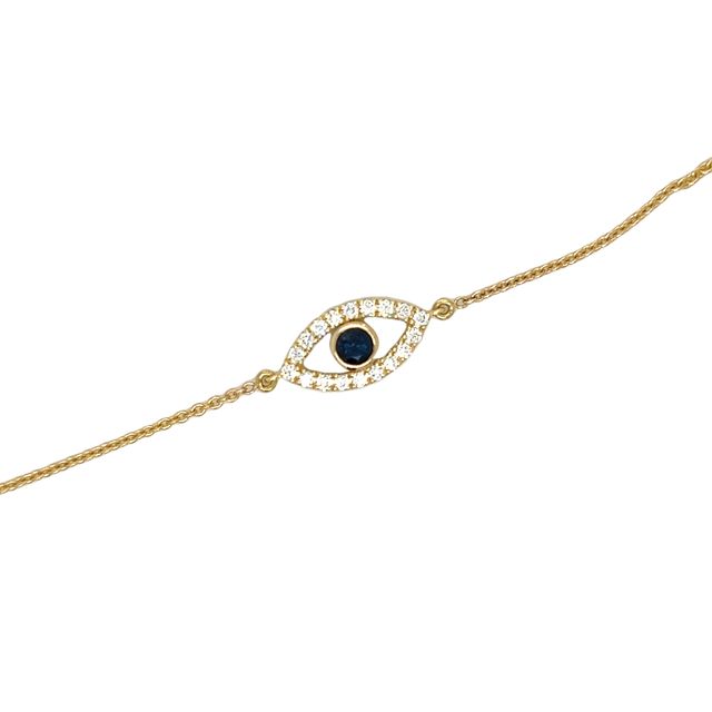 Sapphire & Diamond Evil Eye Bracelet