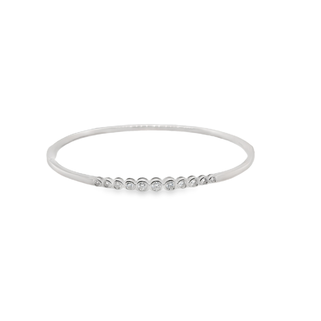 Pure Line - 11 Diamonds Bezel Bangle, view 2 — Levendi Jewellers