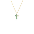 Anna - Emerald Petite Yellow Gold Cross