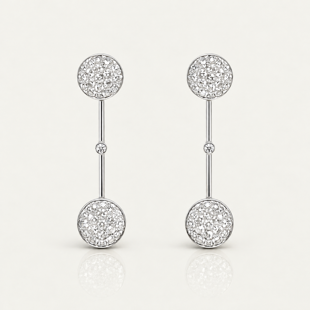 Levendi Lumière Drops Pavee Diamond Earrings