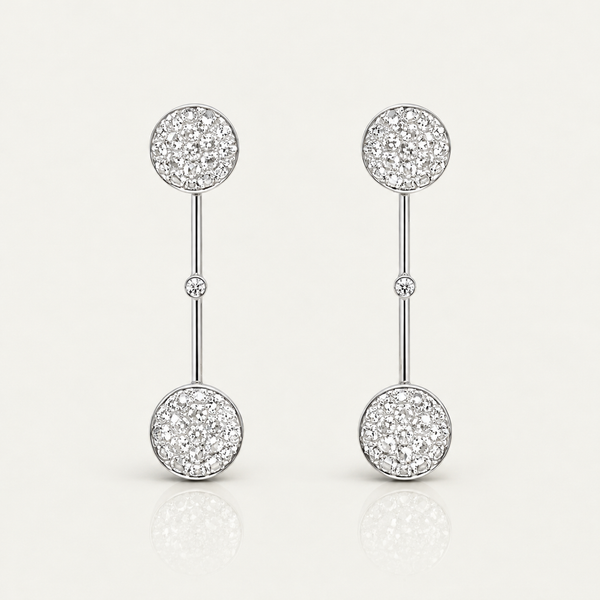 Levendi Lumière Drops Pavee Diamond Earrings