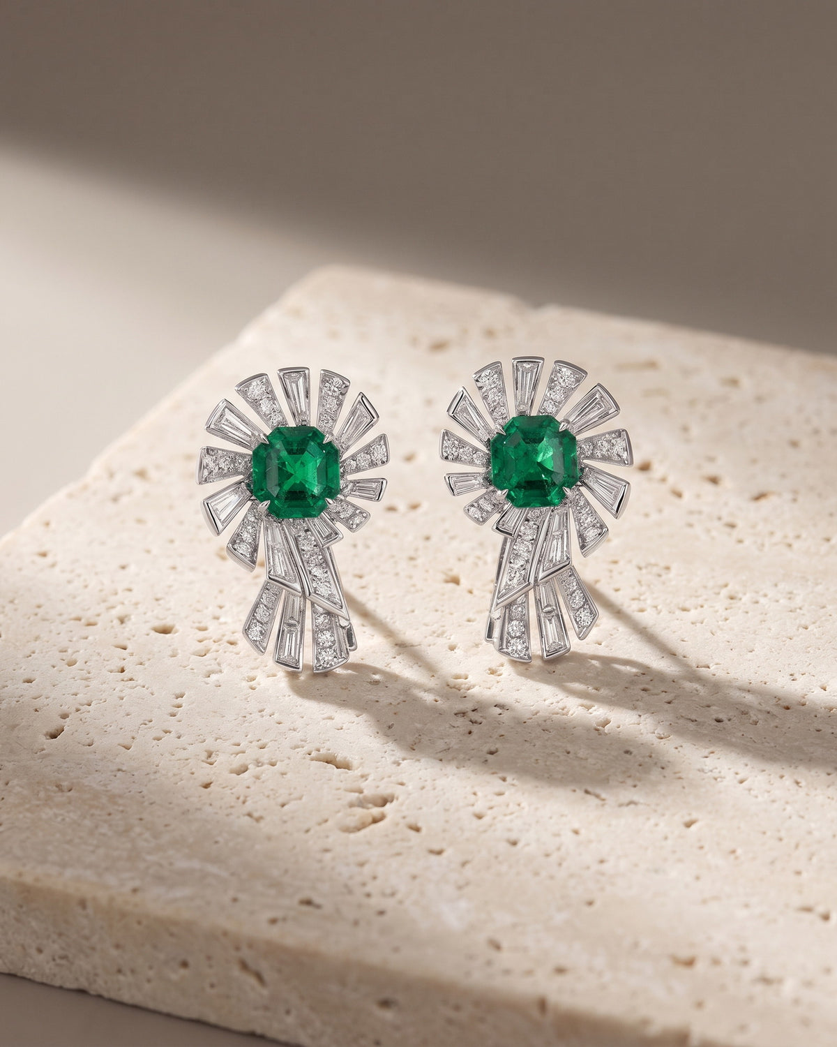 EMERALD & DIAMOND EARRINGS — Levendi Jewellers