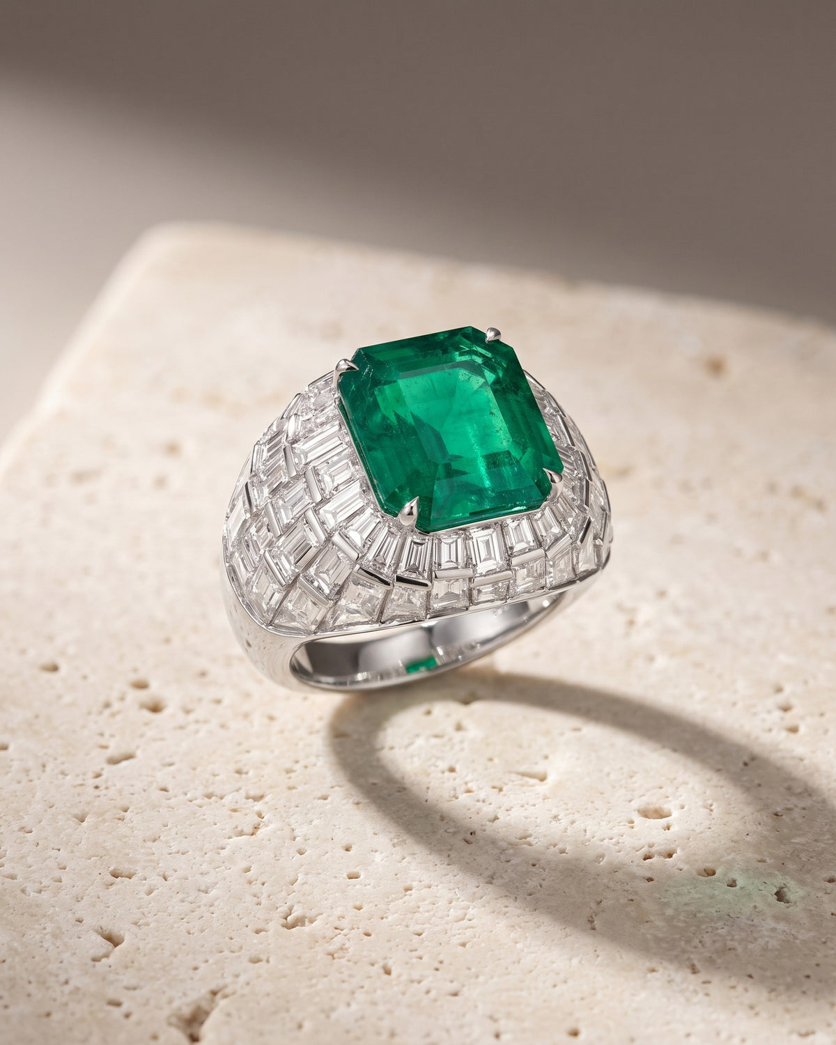 EMERALD & DIAMOND RING — Levendi Jewellers