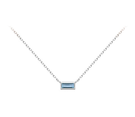 Rainbow - White gold and London blue topaz pendant