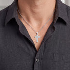 Gerasimos - Medium White Gold Cross Full Pave Diamonds, view 2 — Levendi Jewellers
