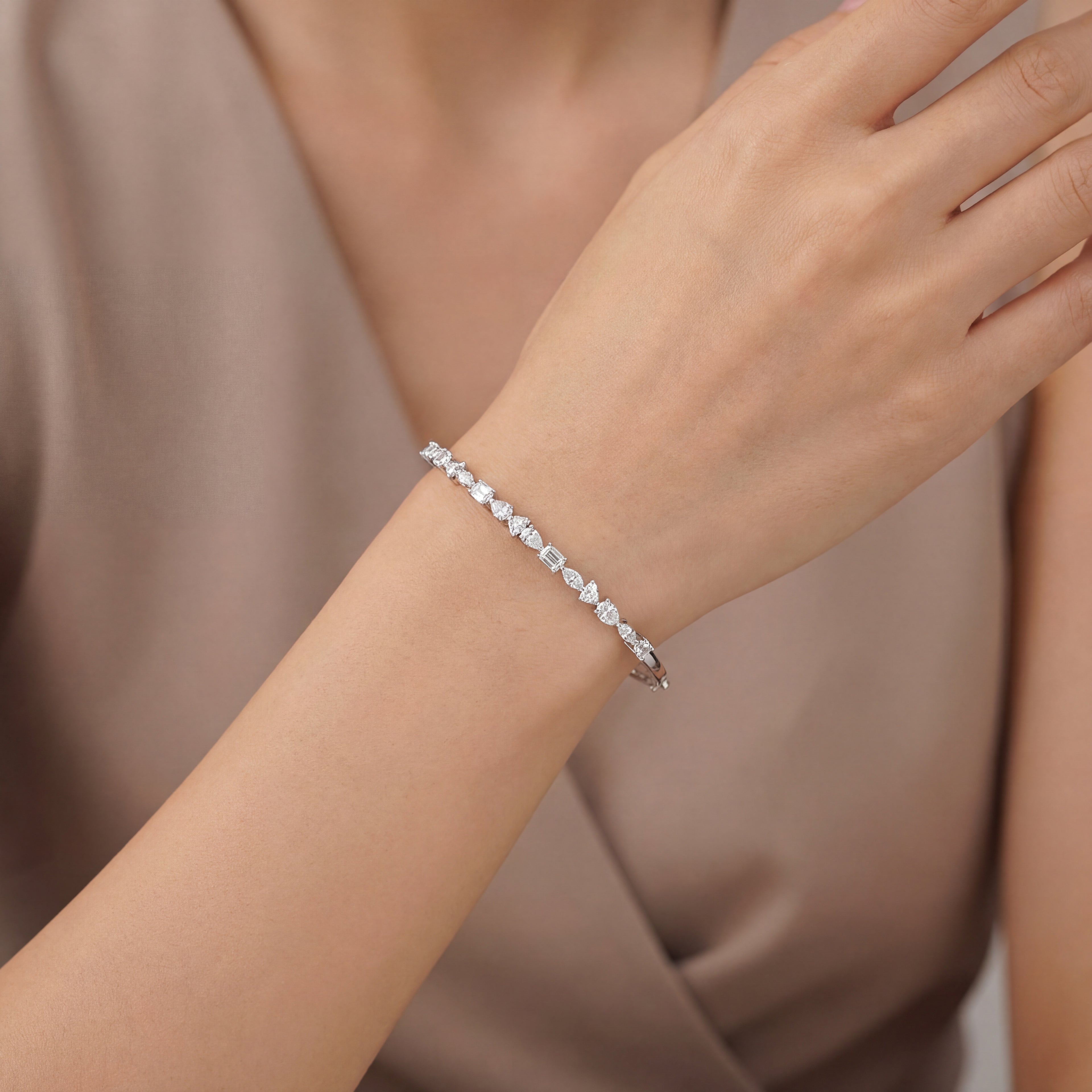 Symphony of Diamonds  Mixed-Cut Bangle