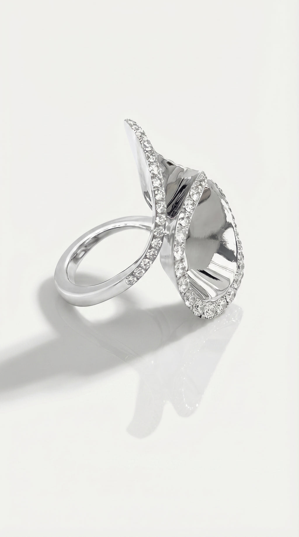 The Flow Sculptural Diamond Ring, view 3 — Levendi Jewellers