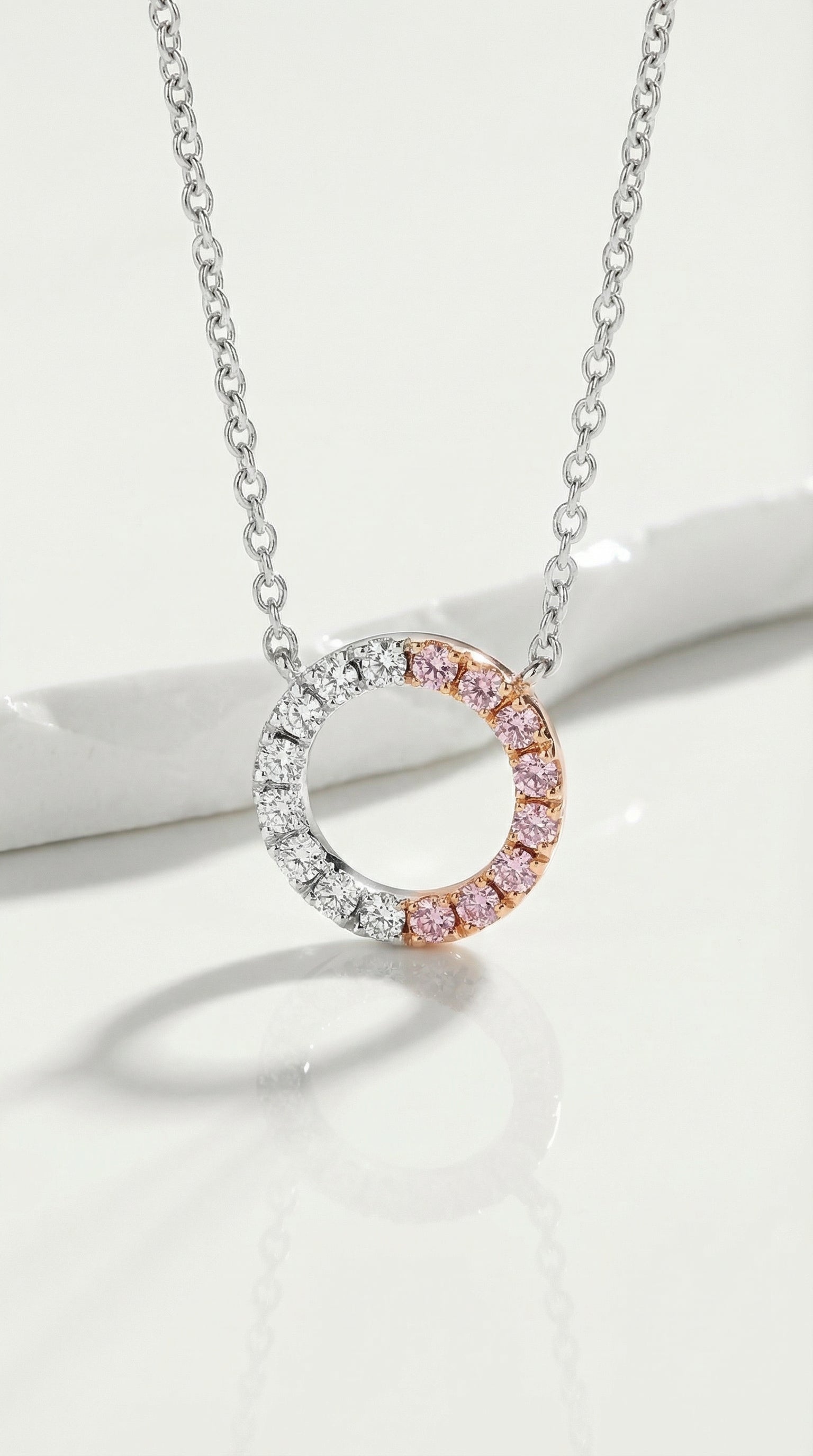 Argyle Essence - Pink Diamonds Circle Pendant