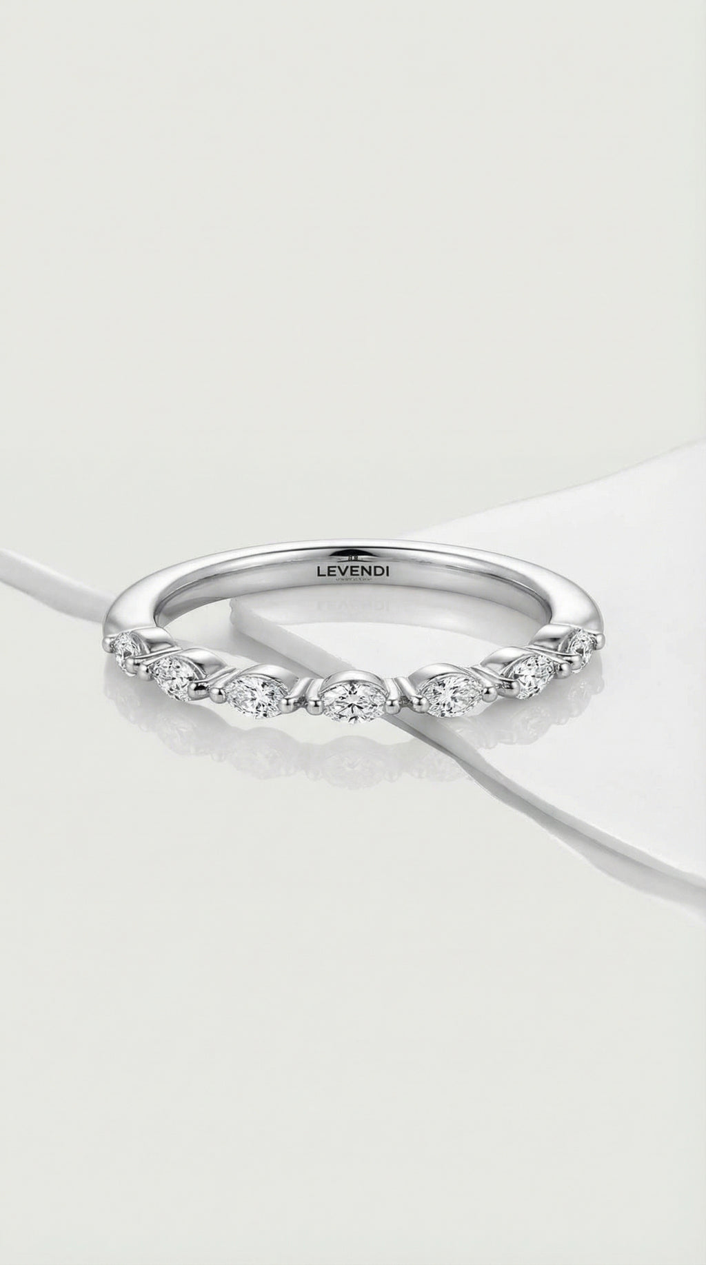 Wedding Band - Marquise Diamonds Shared Claws — Levendi Jewellers