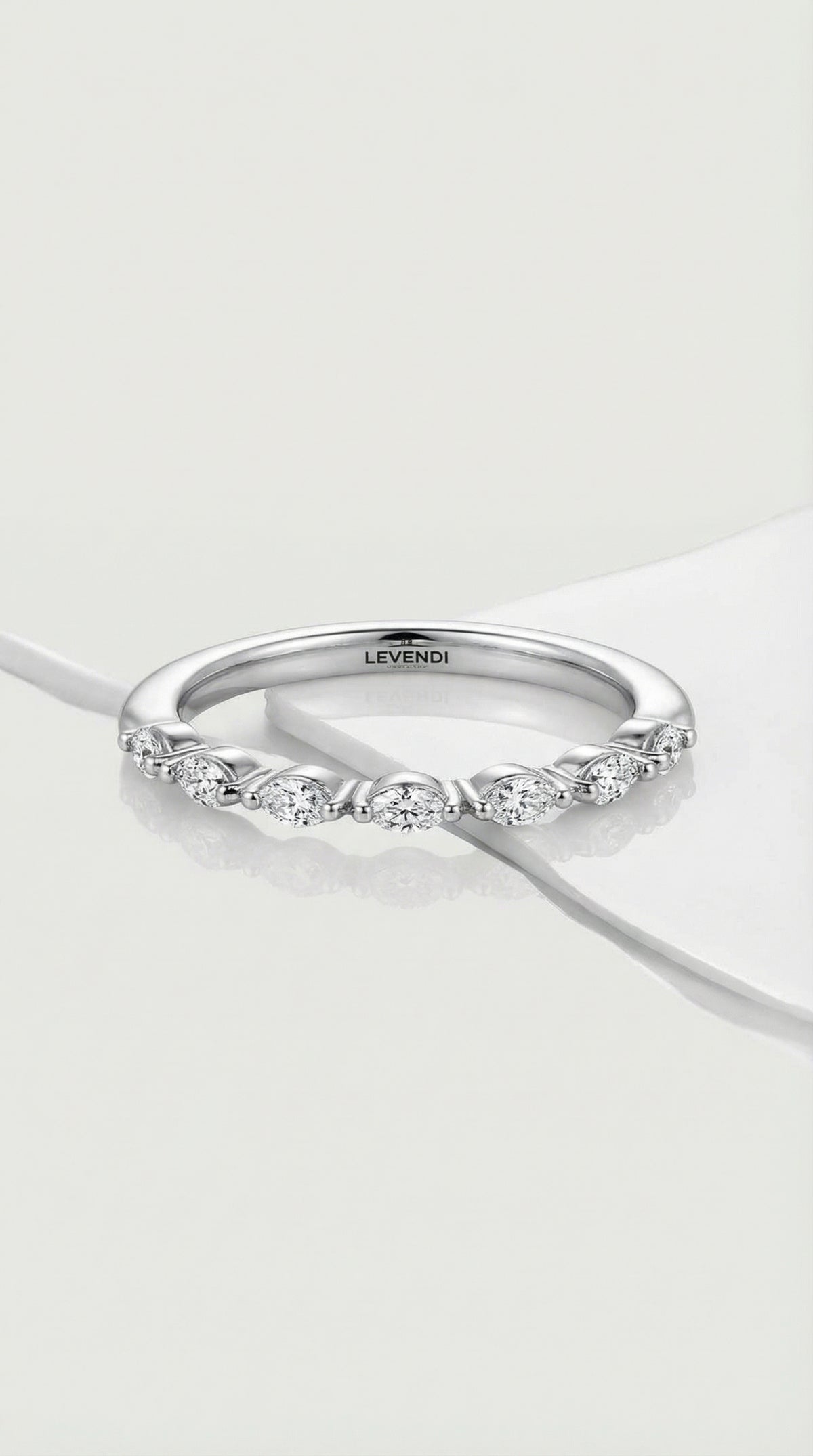 Wedding Band - Marquise Diamonds Shared Claws — Levendi Jewellers