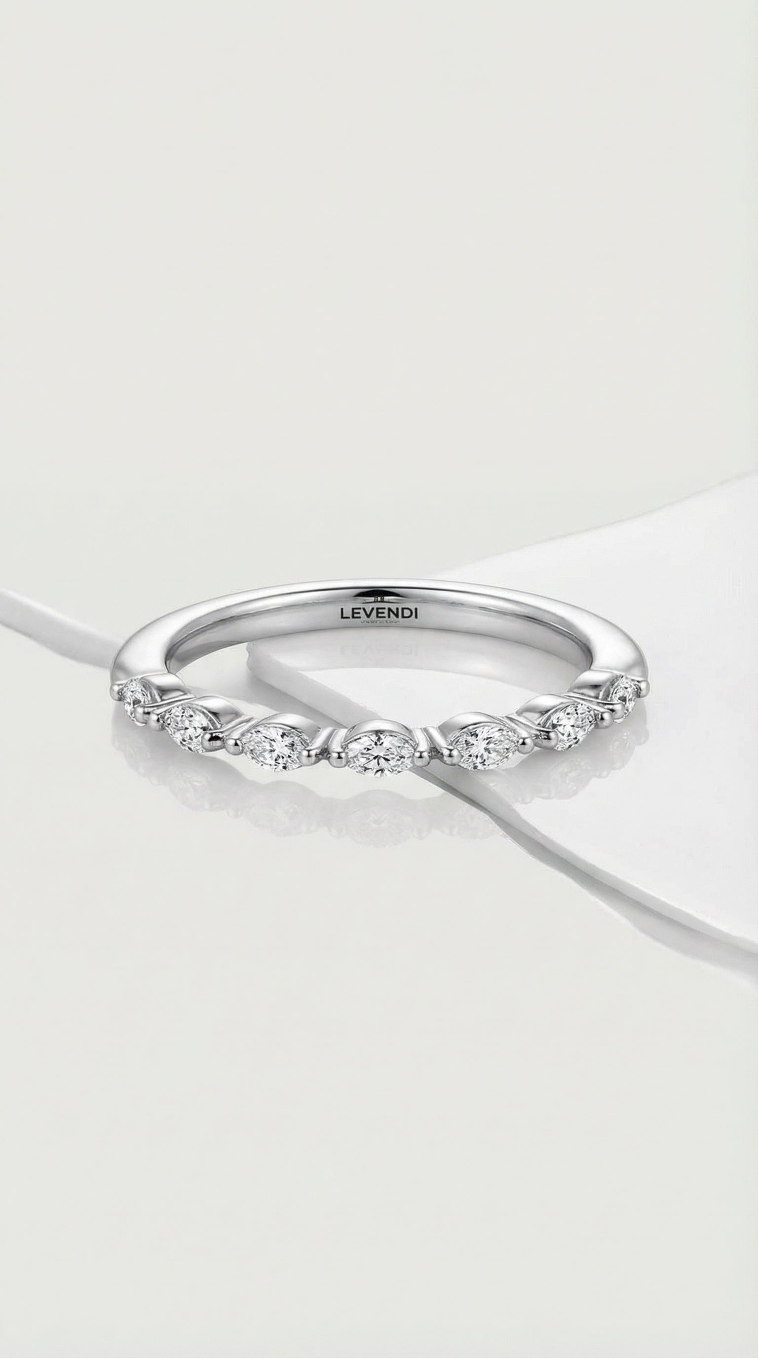 Wedding Band - Marquise Diamonds Shared Claws