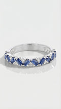 Rainbow - Petite Baguette Blue Sapphire Band