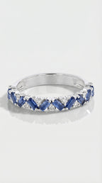 Rainbow - Petite Baguette Blue Sapphire Band — Levendi Jewellers
