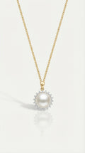 Australian South Seal Pearl & Diamond Halo Pendant