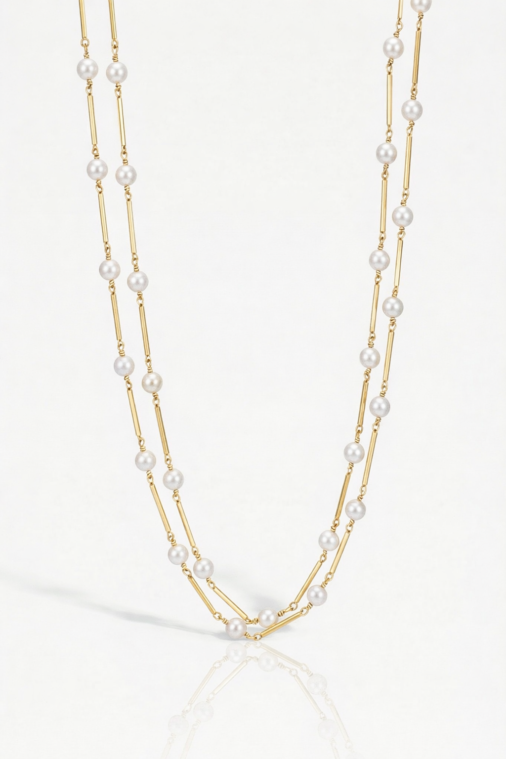 Akoya & Gold Bar Pearl Detachable Long Strand
