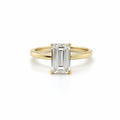 Levendi Classic - Classic Emerald Cut Plain Band Engagement Ring