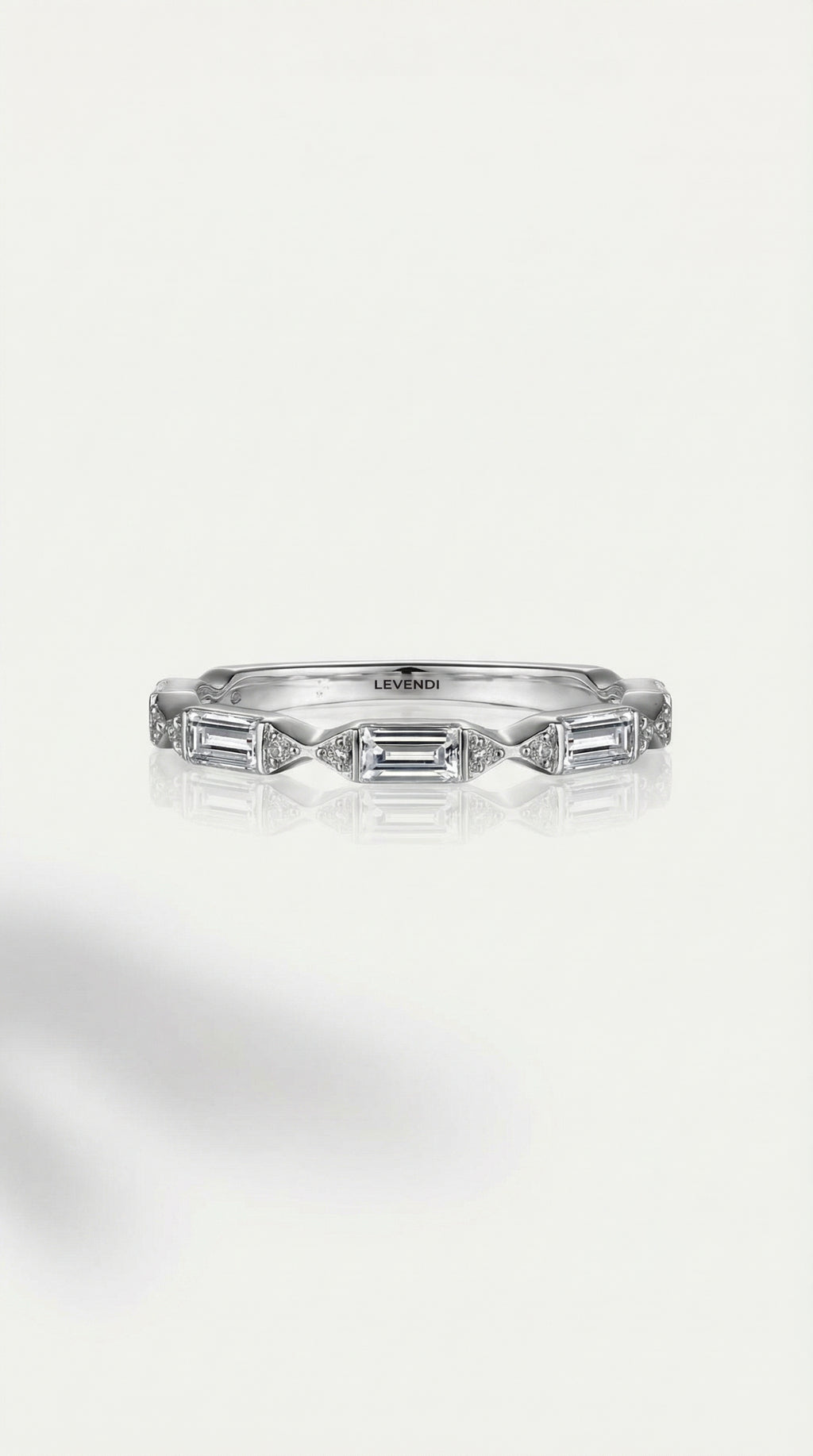 Wedding Band - Rows Baguette & Round Brilliant Cut Diamonds. — Levendi Jewellers
