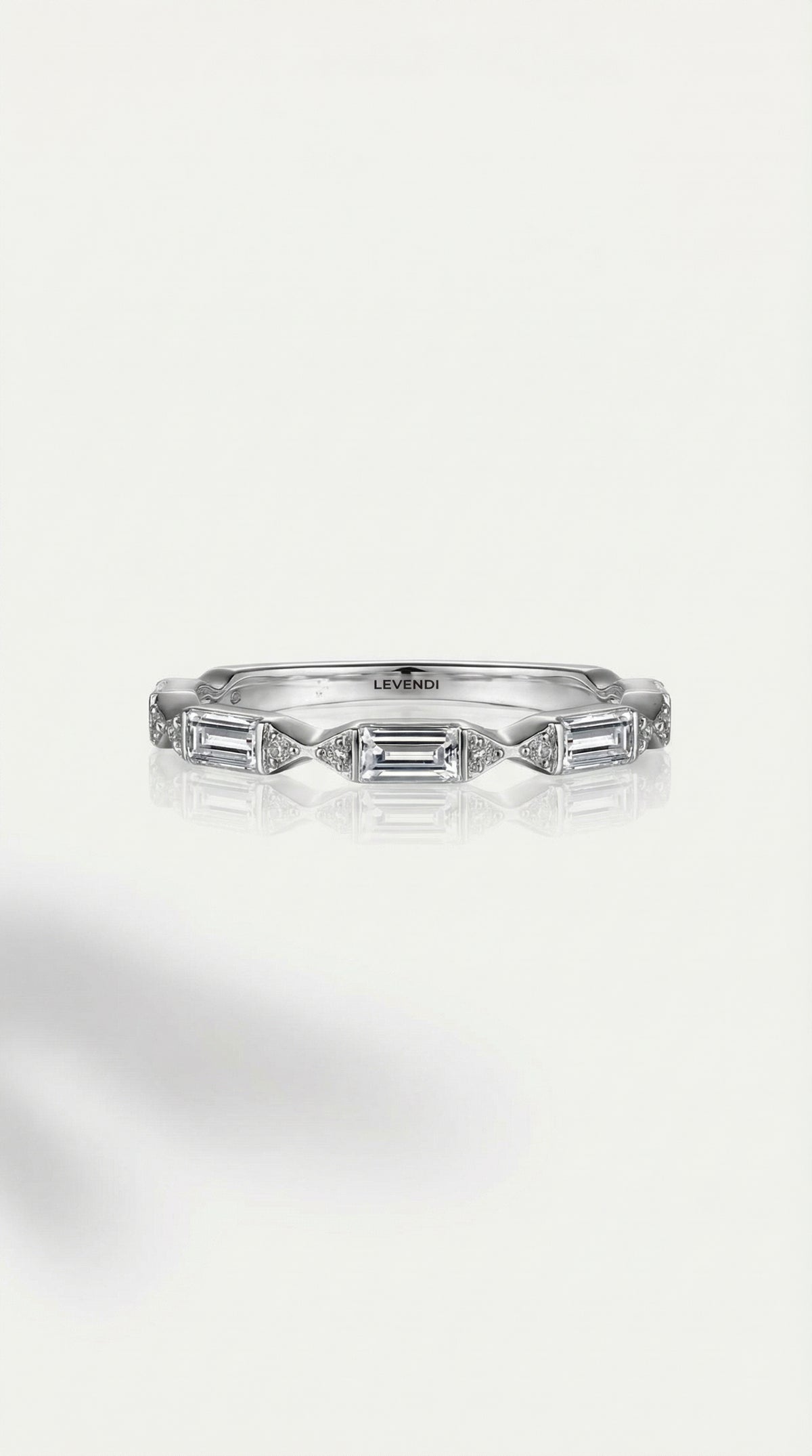 Wedding Band - Rows Baguette & Round Brilliant Cut Diamonds. — Levendi Jewellers