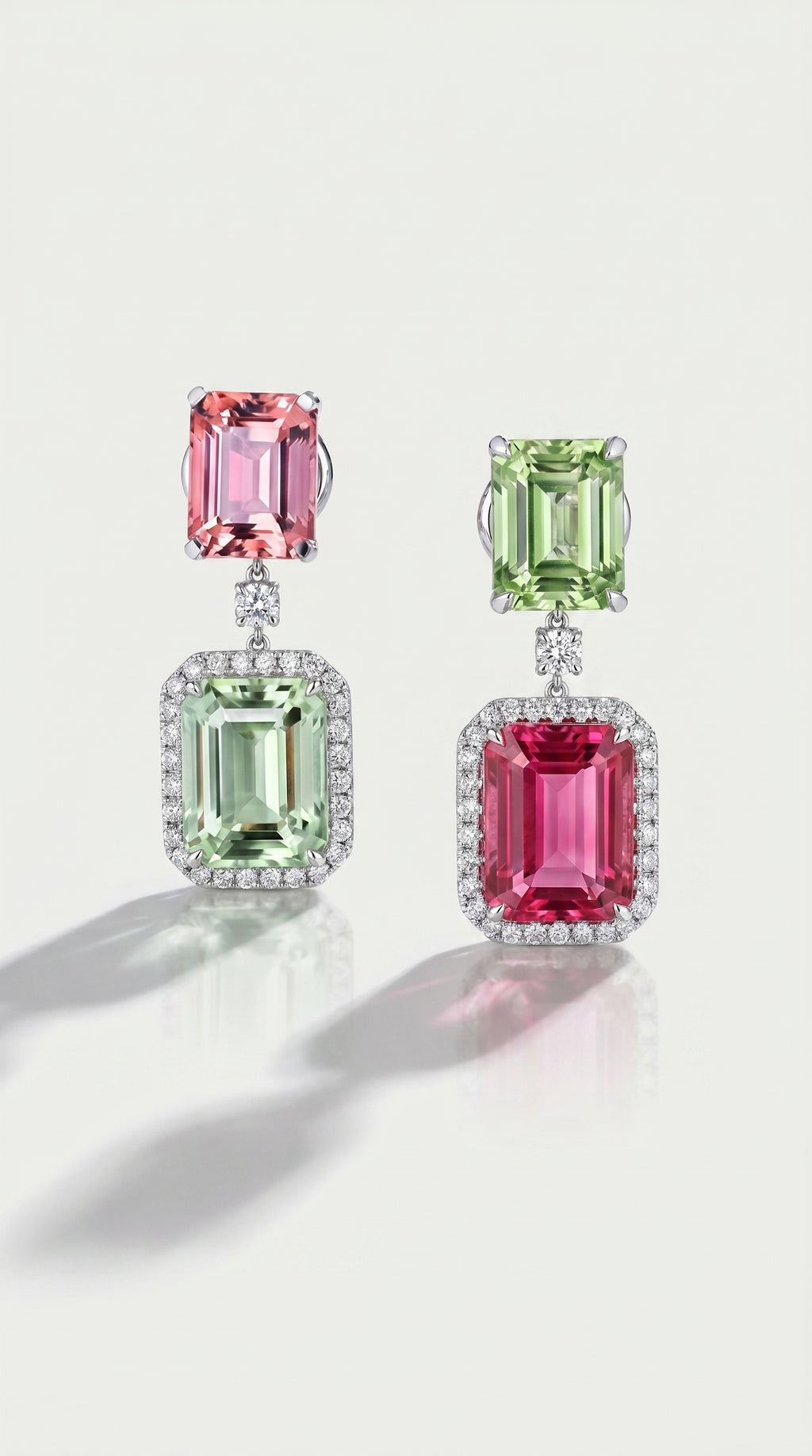 DUO TOURMALINE & DIAMOND DROP EARRINGS — Levendi Jewellers