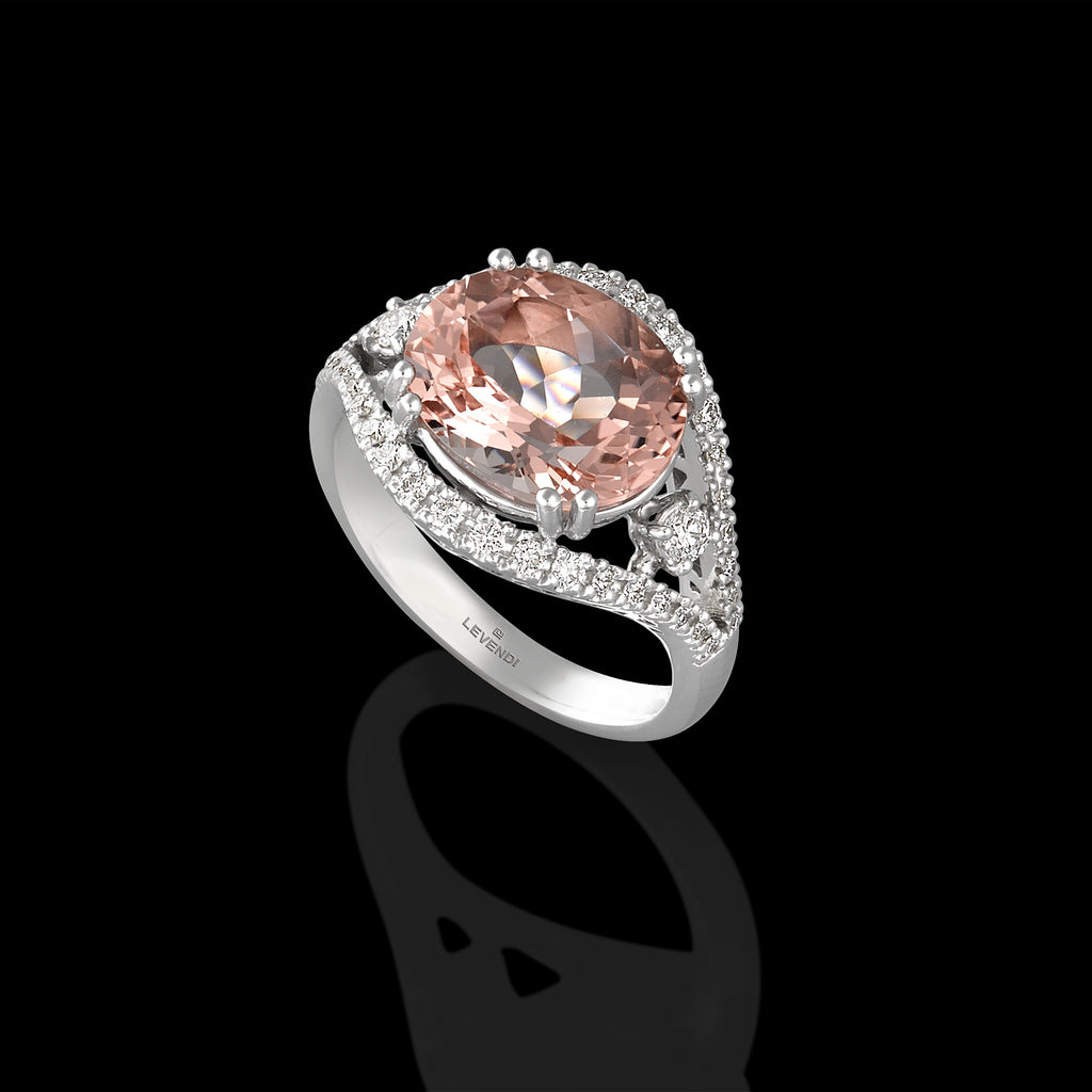 The Imperial Blush - Oval Morganite Ring — Levendi Jewellers