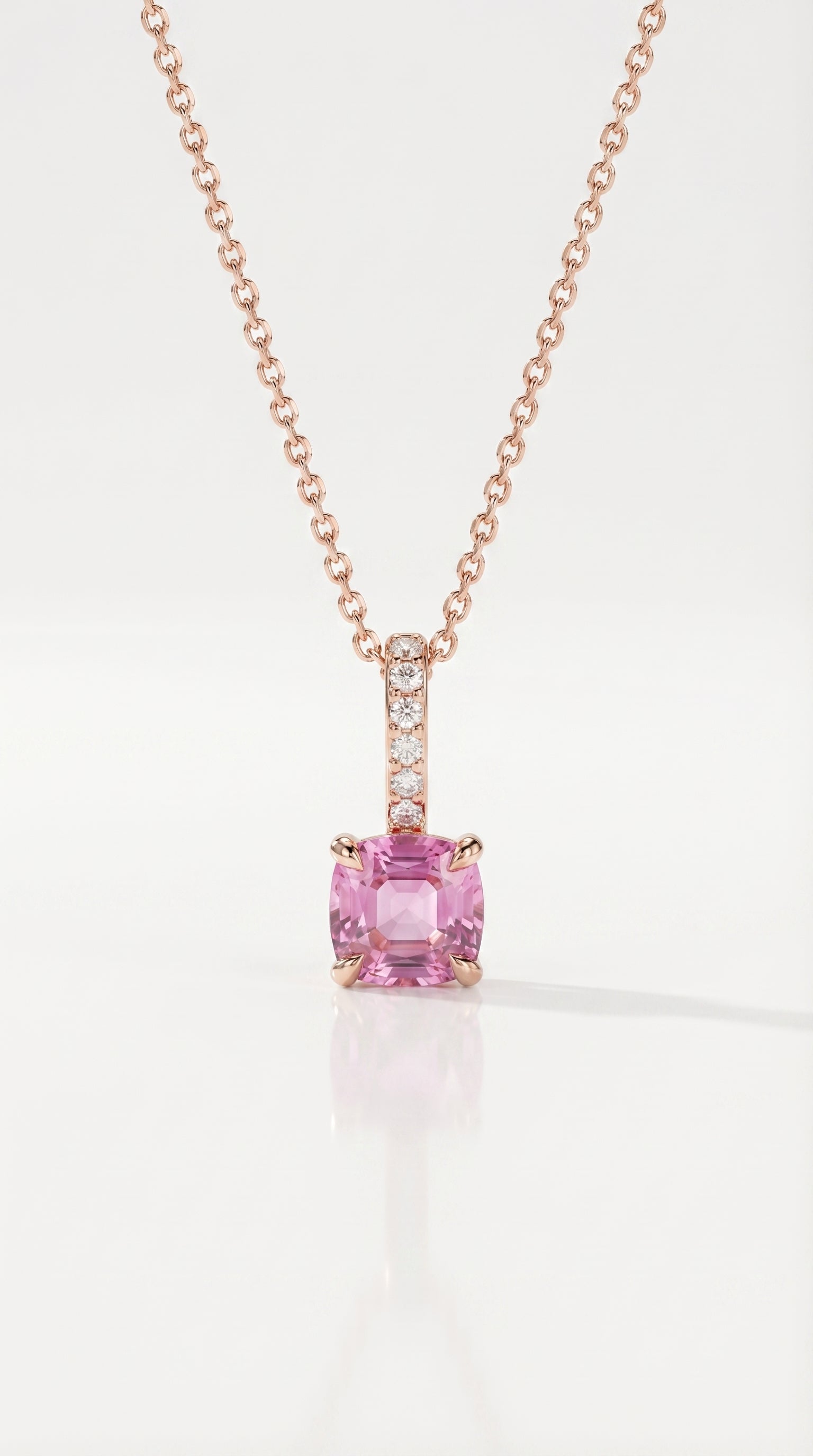 Pink Sapphire Rose Gold Necklace