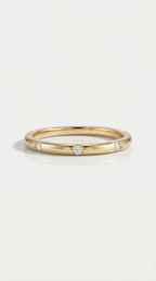 Wedding band - Classic 5 Diamonds Drop Set — Levendi Jewellers