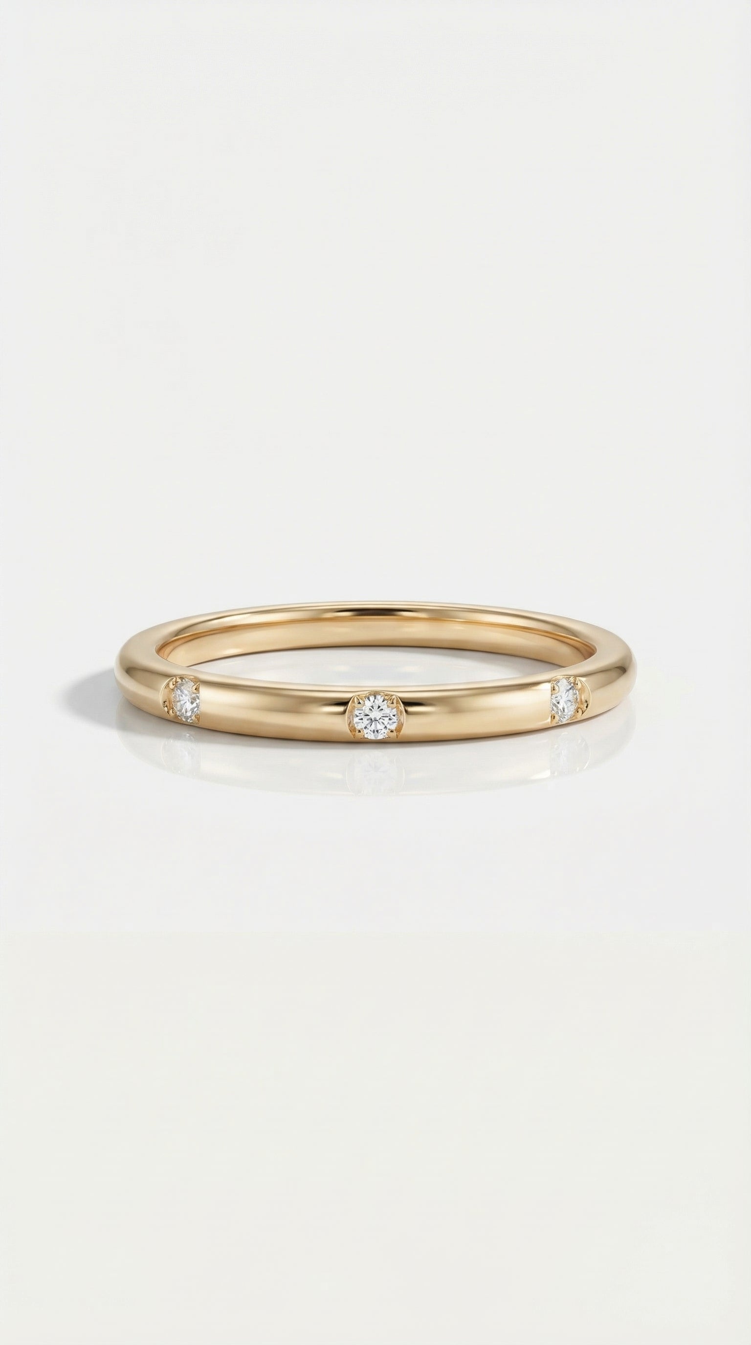 Wedding band - Classic 5 Diamonds Drop Set