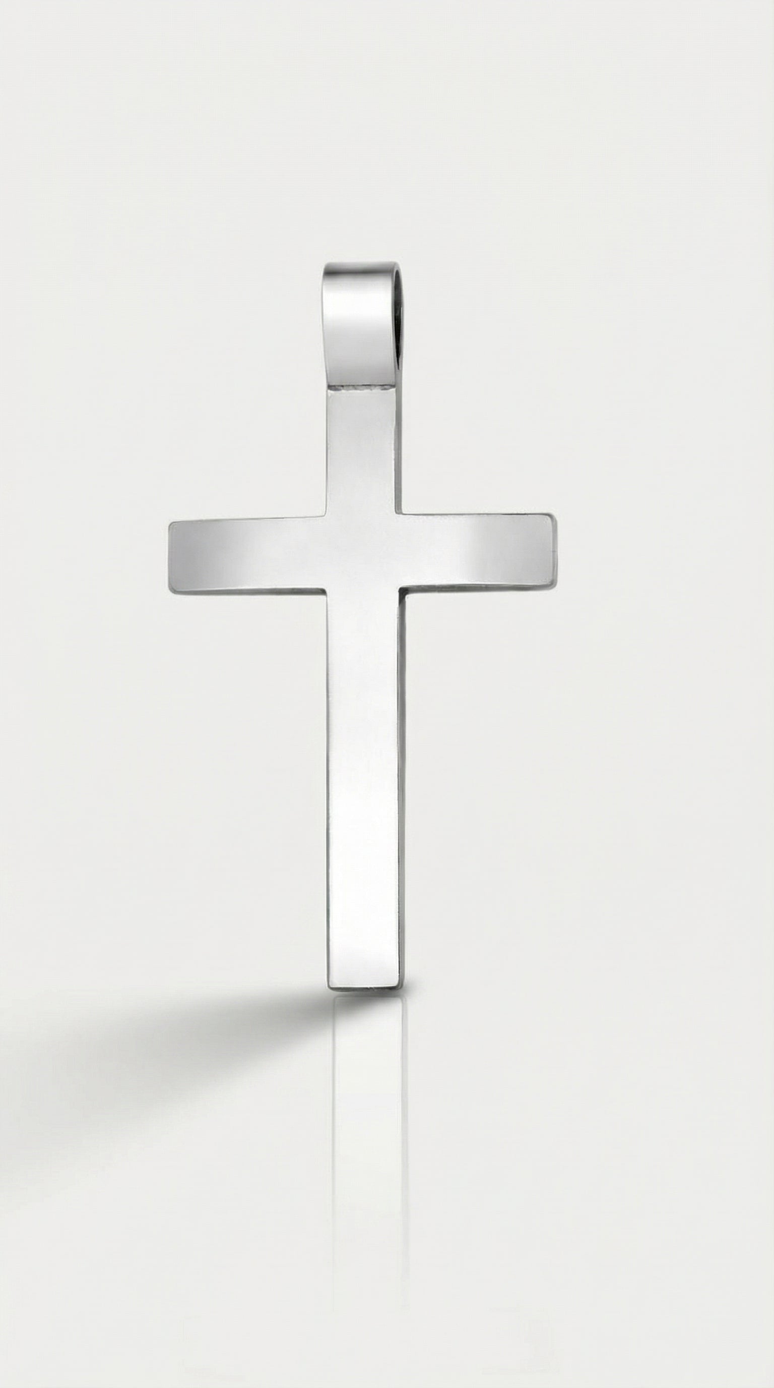 Panos - Medium White Gold Cross and Matt Finish