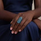 Mosaïque Éternelle Blue Sapphires and Blue Topaz Ring, view 3 — Levendi Jewellers