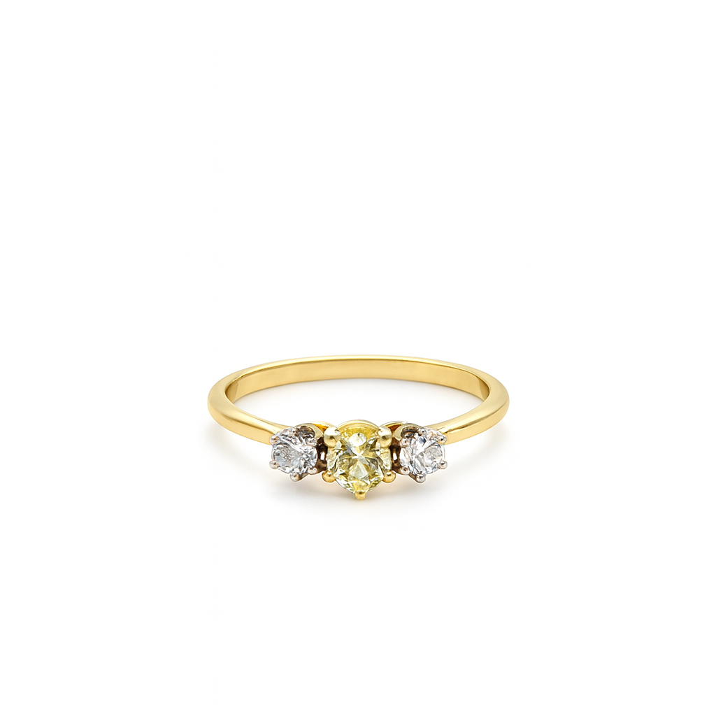 Trilogy Yellow Diamond Engagement Ring