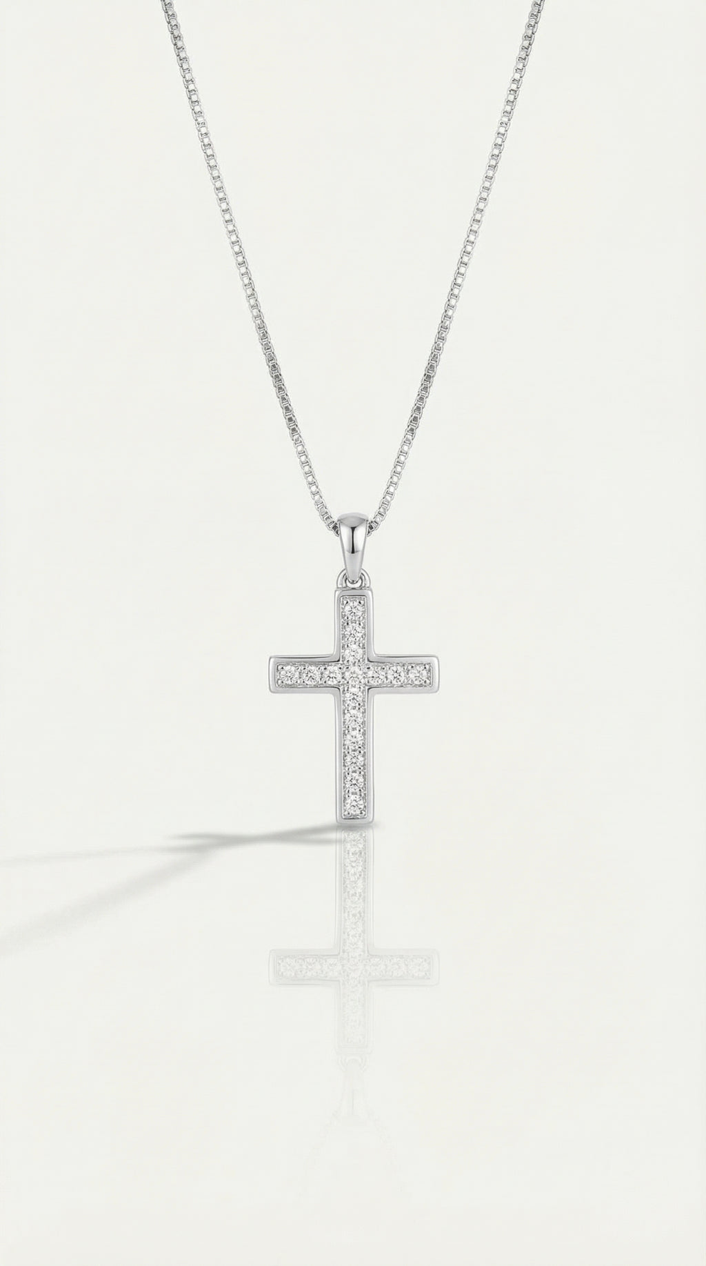 Myrella - Small White Gold Cross and Full Pave Diamonds — Levendi Jewellers