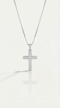 Myrella - Small White Gold Cross and Full Pave Diamonds