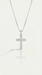 Myrella - Small White Gold Cross and Full Pave Diamonds — Levendi Jewellers