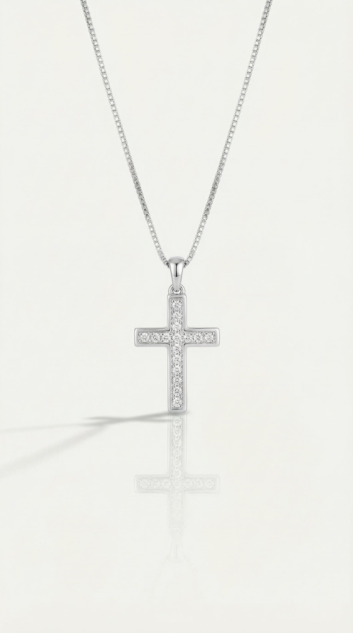 Myrella - Small White Gold Cross and Full Pave Diamonds — Levendi Jewellers