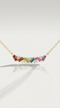 Rainbow - Petite Baguette Multi Gemstones Pendant