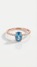 Rainbow  Blue Topaz & Diamond Fine Ring