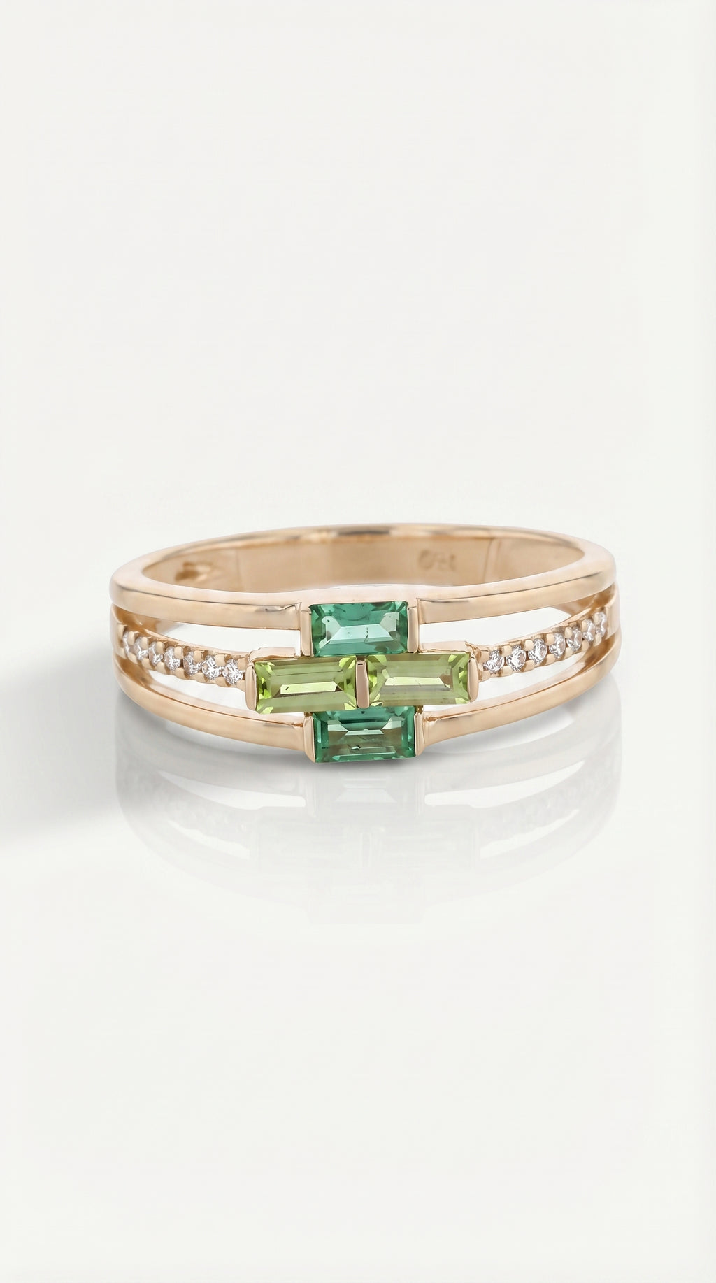 Rainbow - Emerald & Peridot Ring — Levendi Jewellers